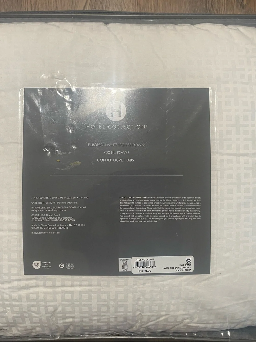 Hotel Collection Goose Down Comforter - White king Medium Weight